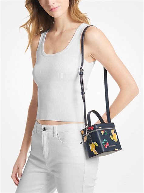 michael kors sandrine navy|Sandrine Small Sequined Fruit Print Crossbody Bag .